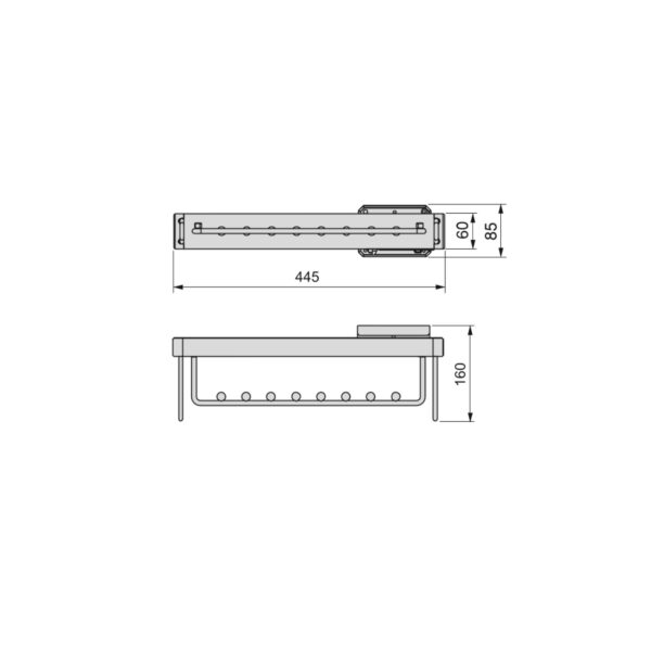 Appendiabiti estraibile Moka per armardio, Verniciato moka, Tecnoplastica e Alluminio.