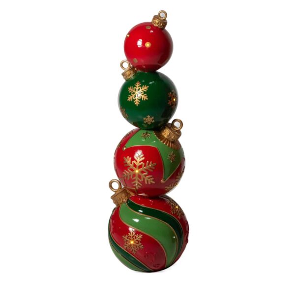 Sfera resina torre con led verde e rosso cm ø29,5h90