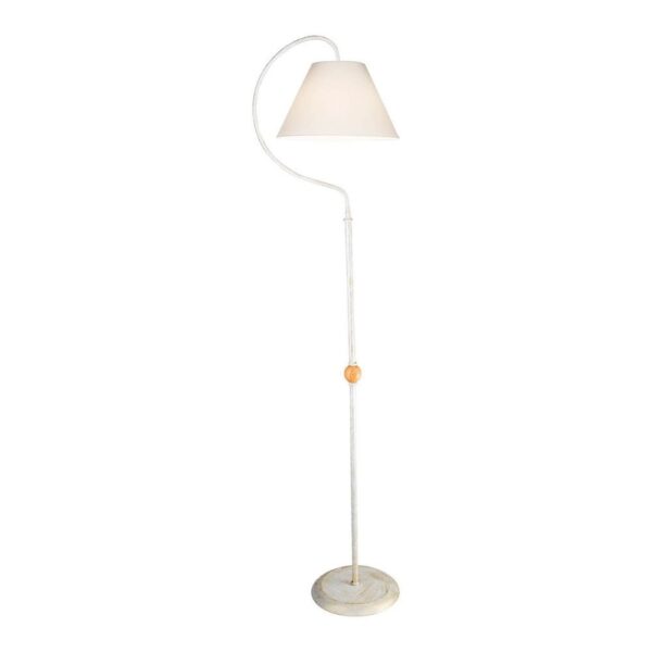 Lampada da terra a stelo Geo ASZ1043 con paralume tessuto bianco