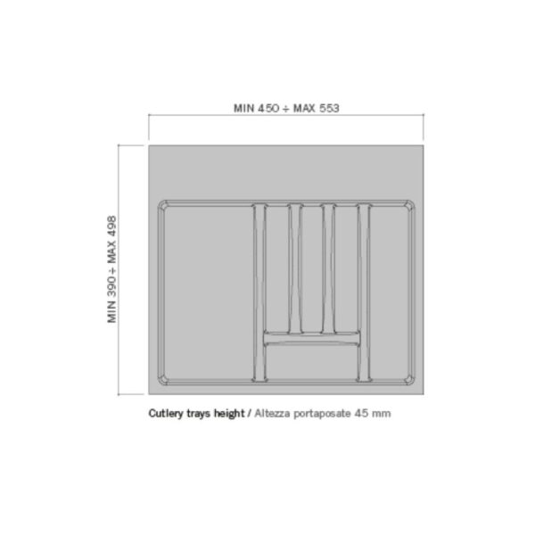 Portaposate 8104N 6 scomparti per cassetto da 60 cm