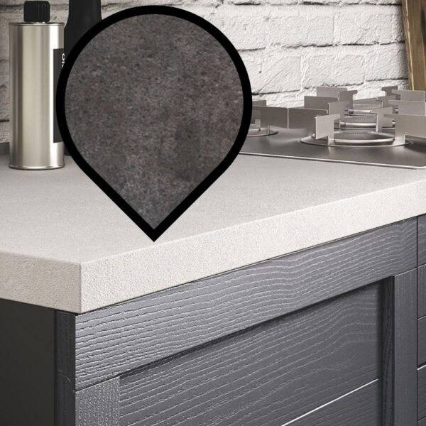 Top cucina F028ST89 270x60 spessore 38 granito vercelli antracite