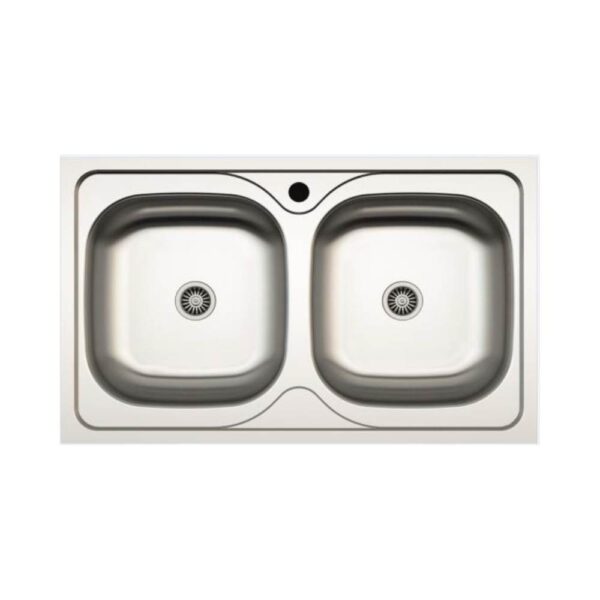 Lavello incasso cucina MP862V acciaio 86x50 cm due vasche