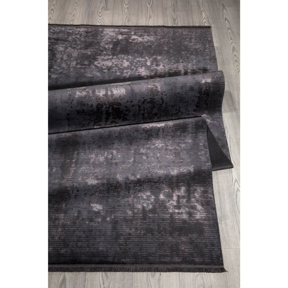 Tappeto antiscivolo vintage bambù colore antracite 120x180