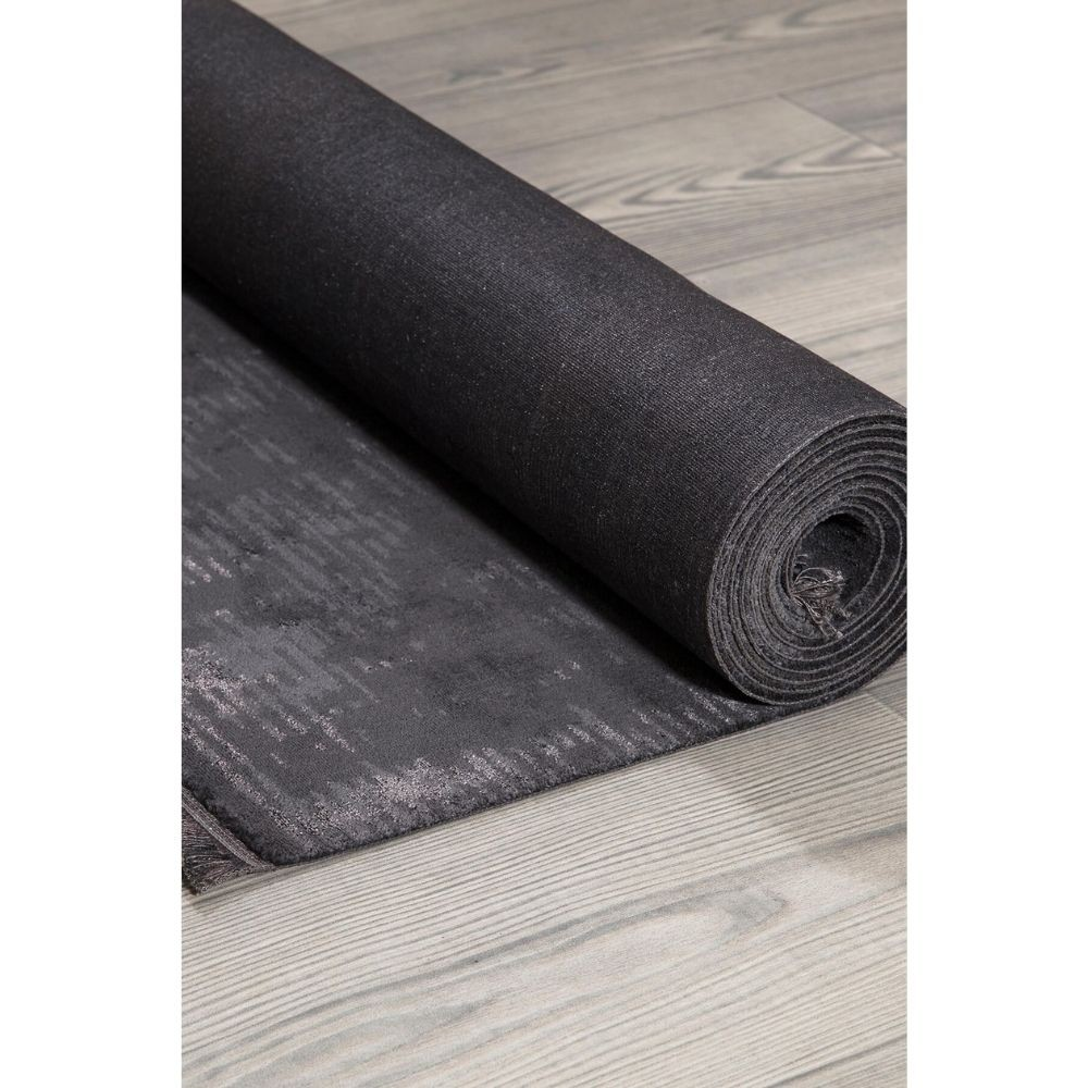 Tappeto antiscivolo vintage bambù colore antracite 120x180