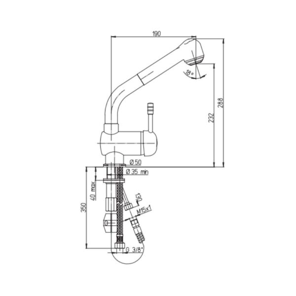 Miscelatore da cucina Paini 64CR568 cromato doccetta estraibile