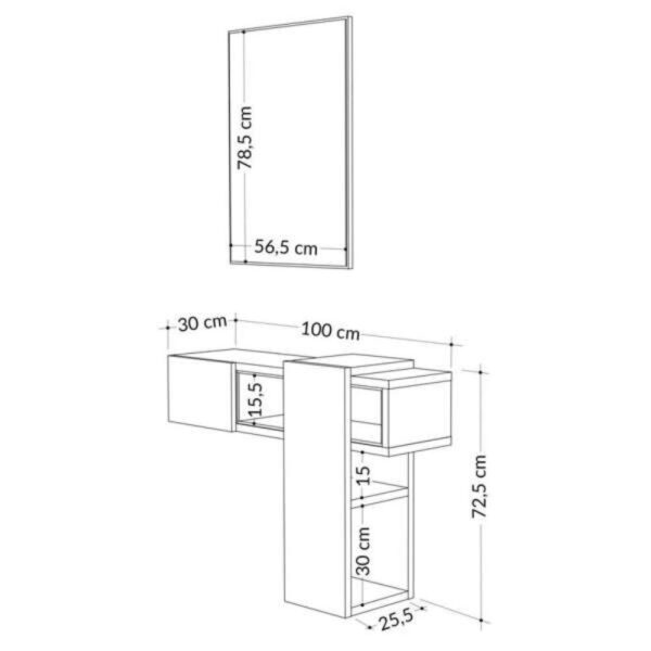 Ingresso Efes antracite bianco con specchio