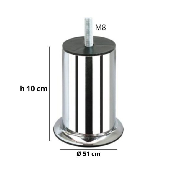 Piede metallo cromato h 10 diametro 5,1 Y468CR