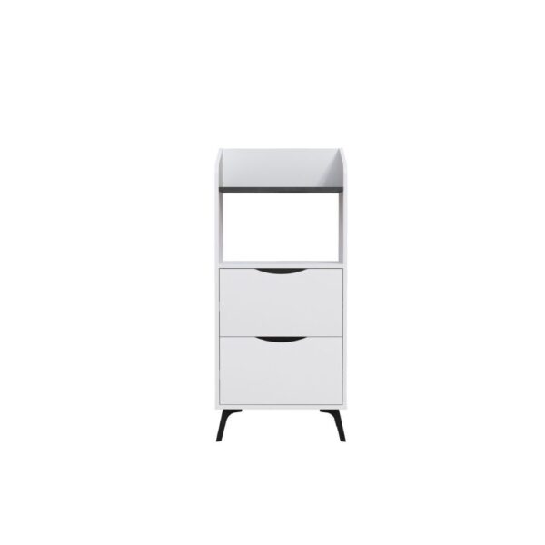 Mobile multiuso Gorki con cassetti bianco e ripiano retro grey