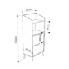 Mobile multiuso Gorki con cassetti light mocha e ripiano carrara bianco
