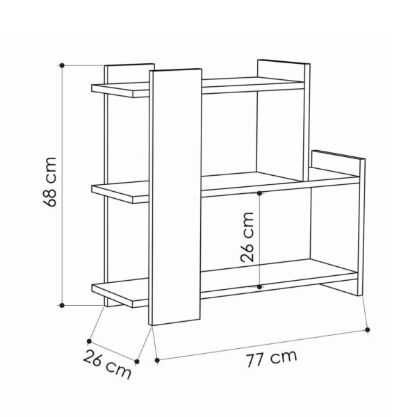 Tavolino Mua rovere 3 ripiani