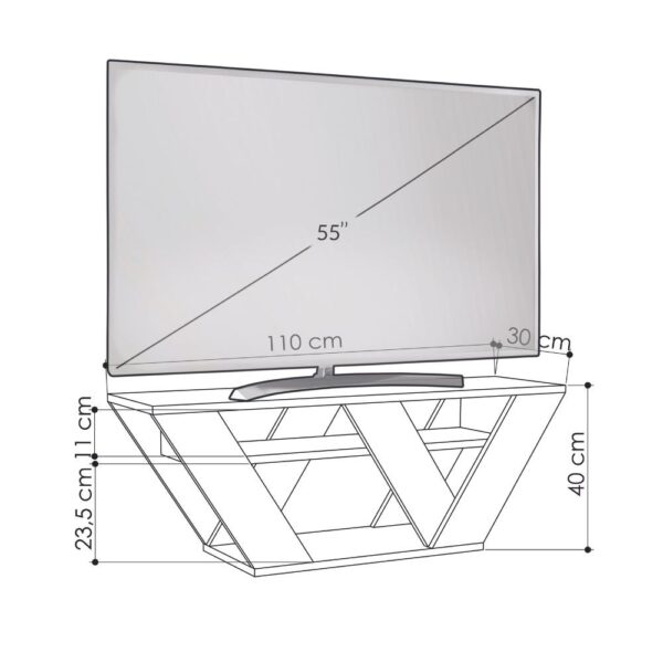 Porta TV Pipralla antracite 110x30x40h