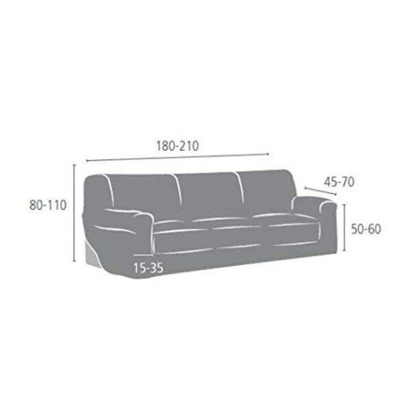 Copridivano Troya elastico 3 posti grigio 180/210