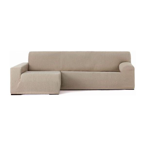 Copridivano Troya elastico penisola sinistra beige bracciolo lungo 250/310