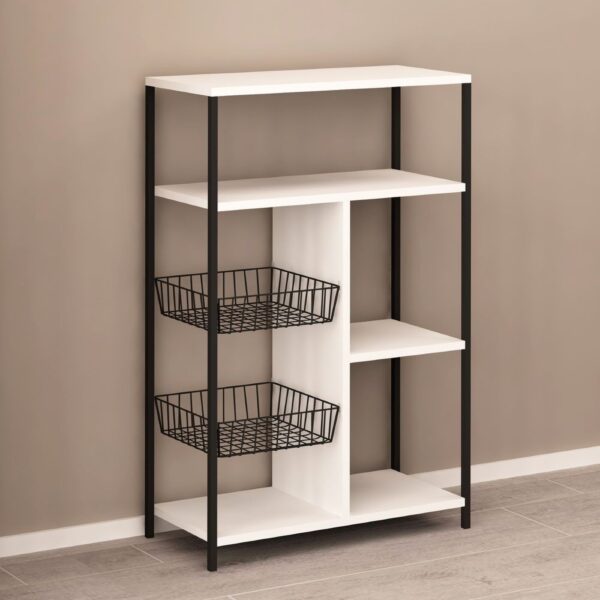 Scaffale da cucina Nilufer nero e bianco
