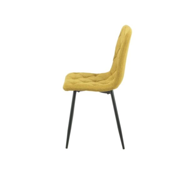 Sedia Okar tessuto giallo cuciture a rombo