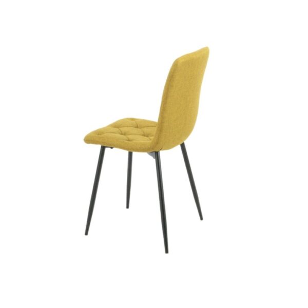 Sedia Okar tessuto giallo cuciture a rombo