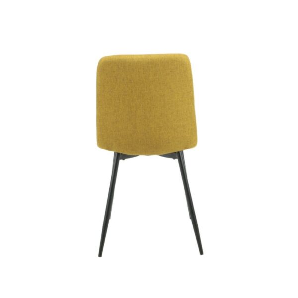 Sedia Okar tessuto giallo cuciture a rombo