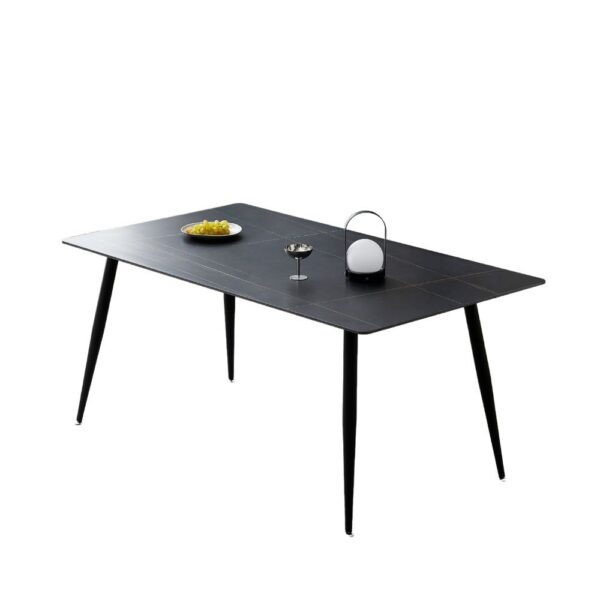 Tavolo Mila 140x80 top ceramica effetto marmo nero opaco