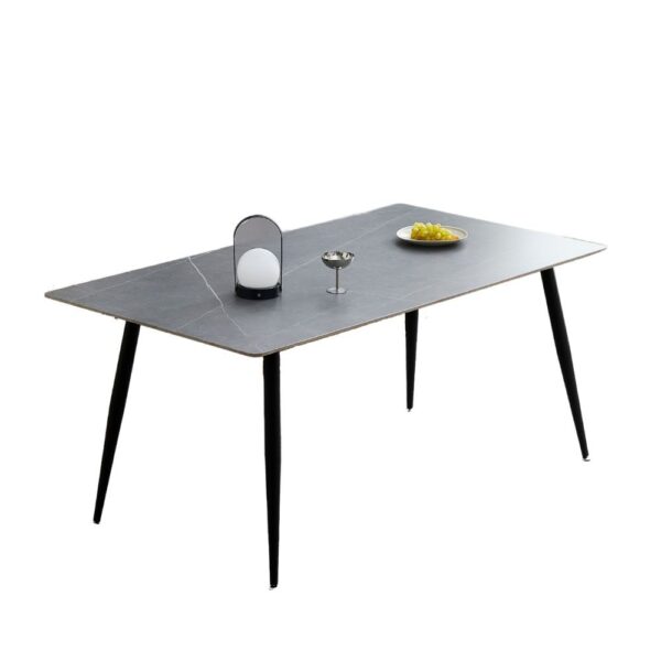Tavolo Mila 160x90 top ceramica effetto marmo grigio cemento