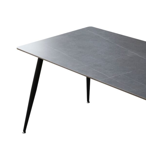 Tavolo Mila 160x90 top ceramica effetto marmo grigio cemento