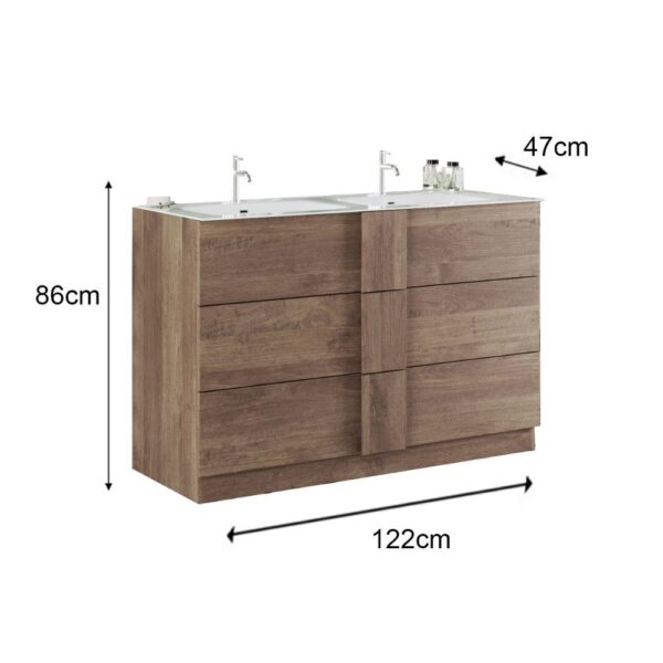 Mobile bagno Salemi120 doppia vasca rovere mercure