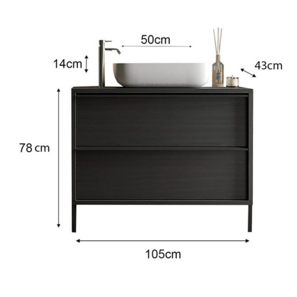 Mobile bagno Adam105 con 2 cassetti nero frassinato