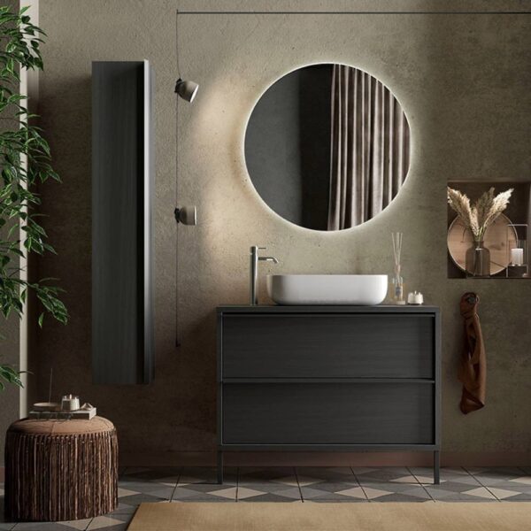 Mobile bagno Adam79 con 2 cassetti nero frassinato