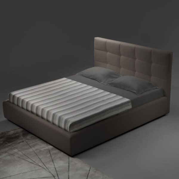 Letto una piazza e mezza con contenitore Napoli tortora