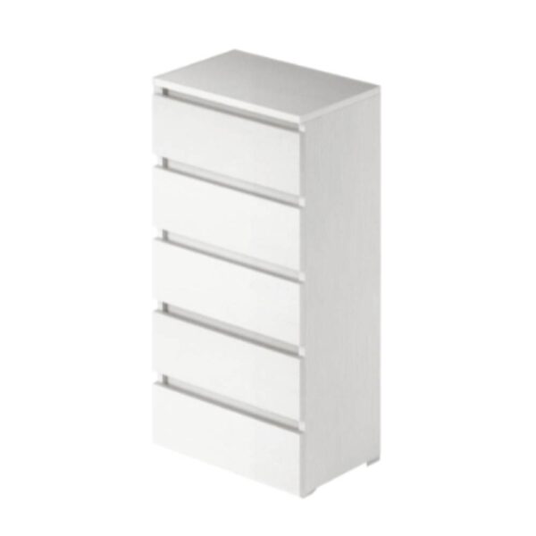 Cassettiera bianco frassinato 5 cassetti 47x40x127H