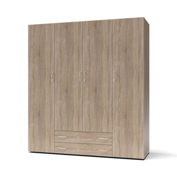 Armadio 4 ante 2 cassetti Seba 4 colore rovere sonoma