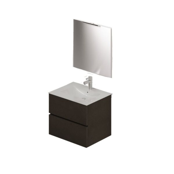 Mobile bagno con lavabo e specchio da 60 fango