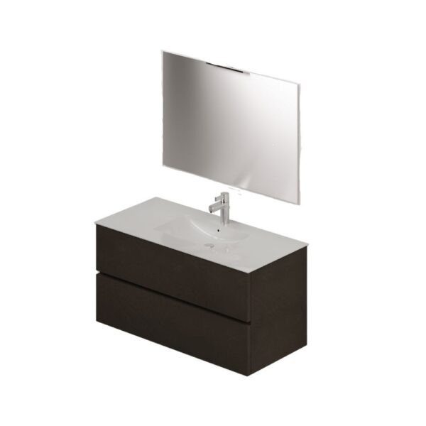 Mobile bagno con lavabo e specchio da 100 fango