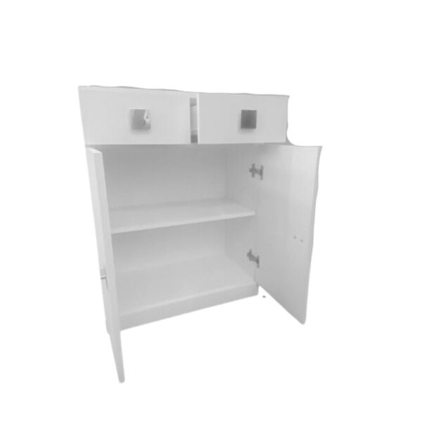 Mobile multiuso BLANCABASE60BL due ante e cassetti bianco larice MONTATO
