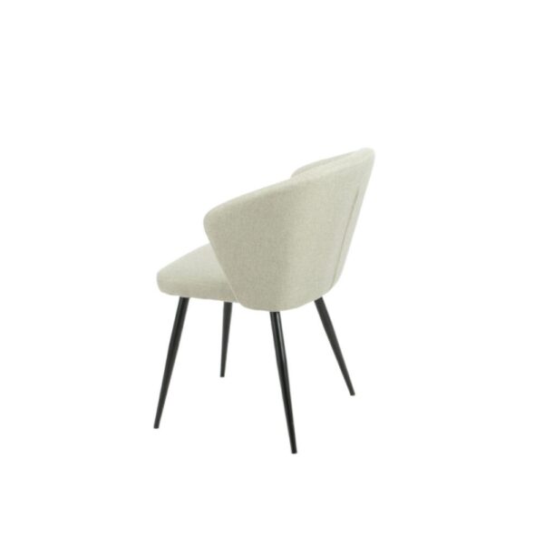 Sedia Krid tessuto beige e piedi metallo nero
