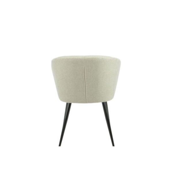 Sedia Krid tessuto beige e piedi metallo nero