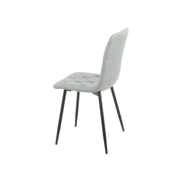 Sedia Okar tessuto grigio chiaro cuciture a rombo