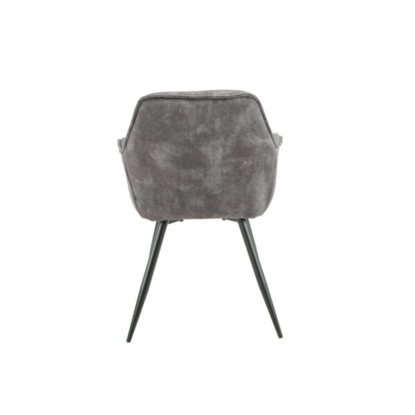 Sedia Senna in velluto colore grigio scuro con struttura metallo nero