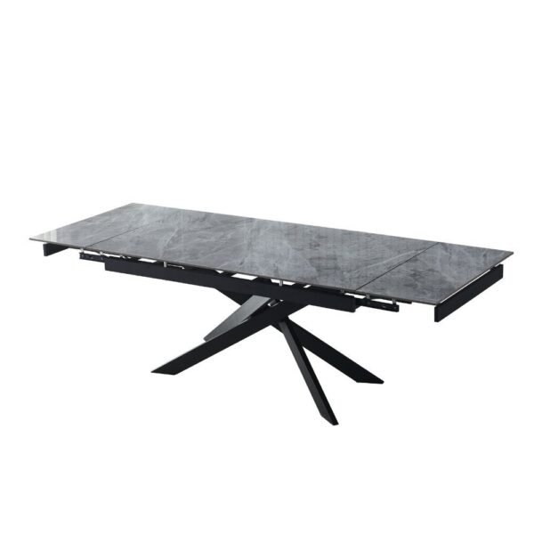 Tavolo allungabile Plato in ceramica colore grigio marmoreo italiano