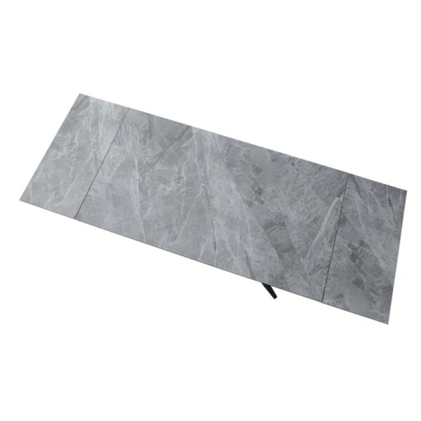 Tavolo allungabile Plato in ceramica colore grigio marmoreo italiano