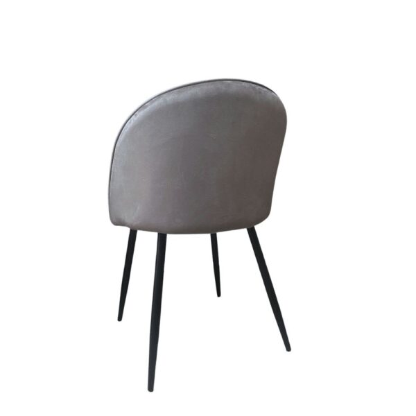 Sedia Despina in tessuto colore grigio e gambe in metallo nero
