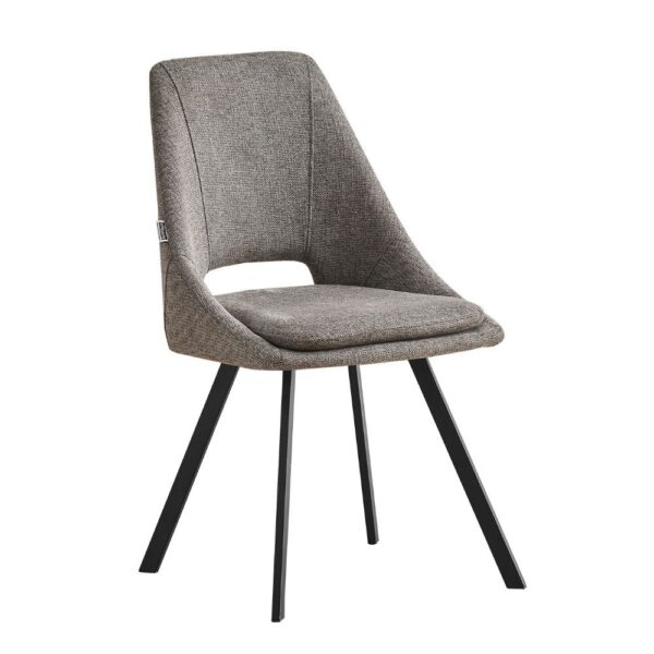 Sedia imbottita Blauss in tessuto grigio