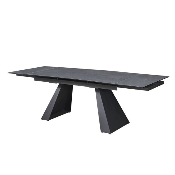 Tavolo allungabile Ariel piano in ceramica e struttura in metallo colore nero