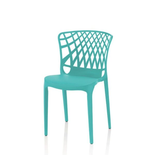 Sedia Logan polipropilene verde tiffany schienale avvolgente traforato