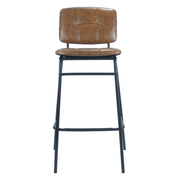 Sgabello Ross in ecopelle ruggine con gambe nere