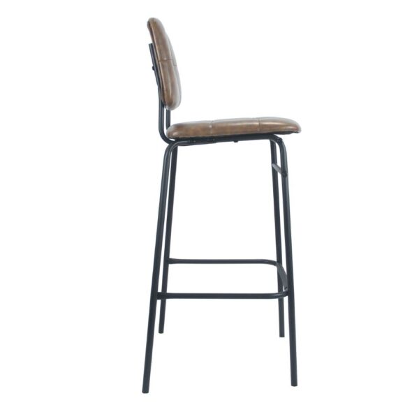 Sgabello Ross in ecopelle ruggine con gambe nere