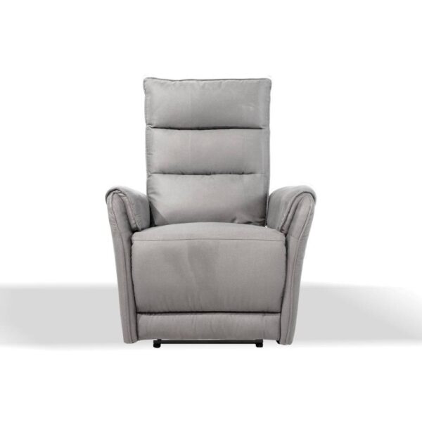 Poltrona Thun recliner elettrico effetto nabuk grigio chiaro