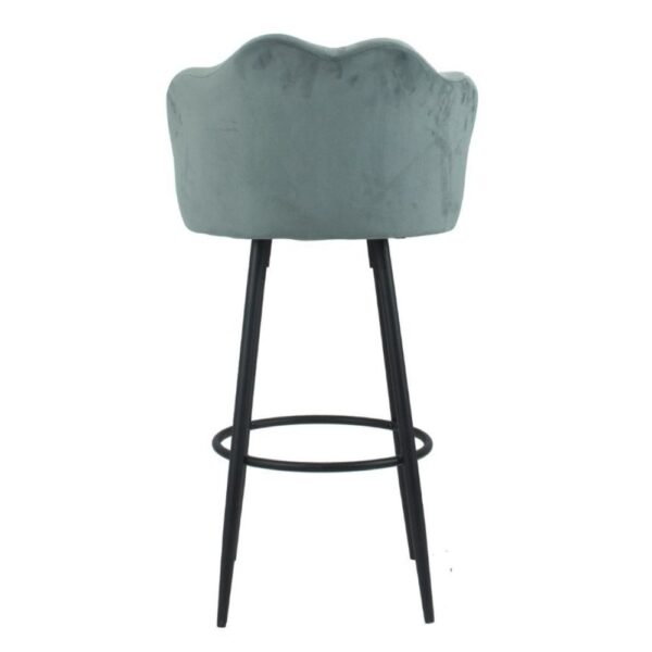 Sgabello Orel in velluto grigio con gambe nere opache