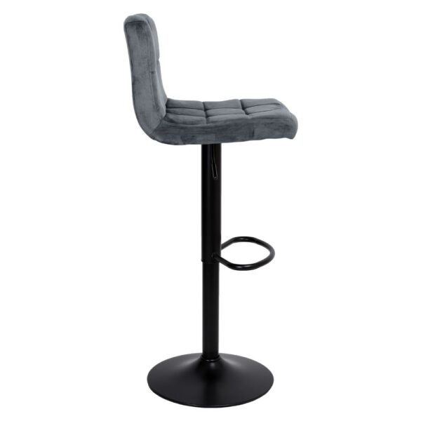 Sgabello regolabile Mosva colore grigio con gambe nere opache