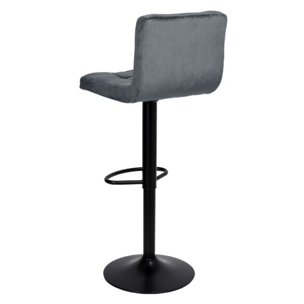 Sgabello regolabile Mosva colore grigio con gambe nere opache