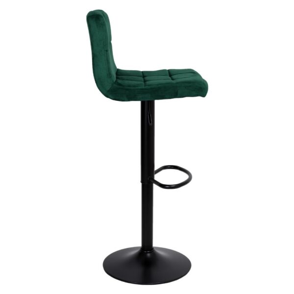 Sgabello regolabile Mosva colore verde scuro con gambe nere opache